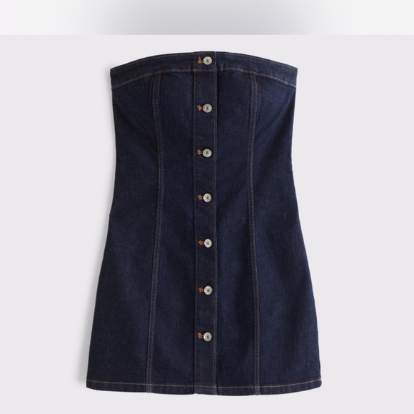 Denim Strapless Button-Down ABERCOMBIE Dress - Picture 1 of 1